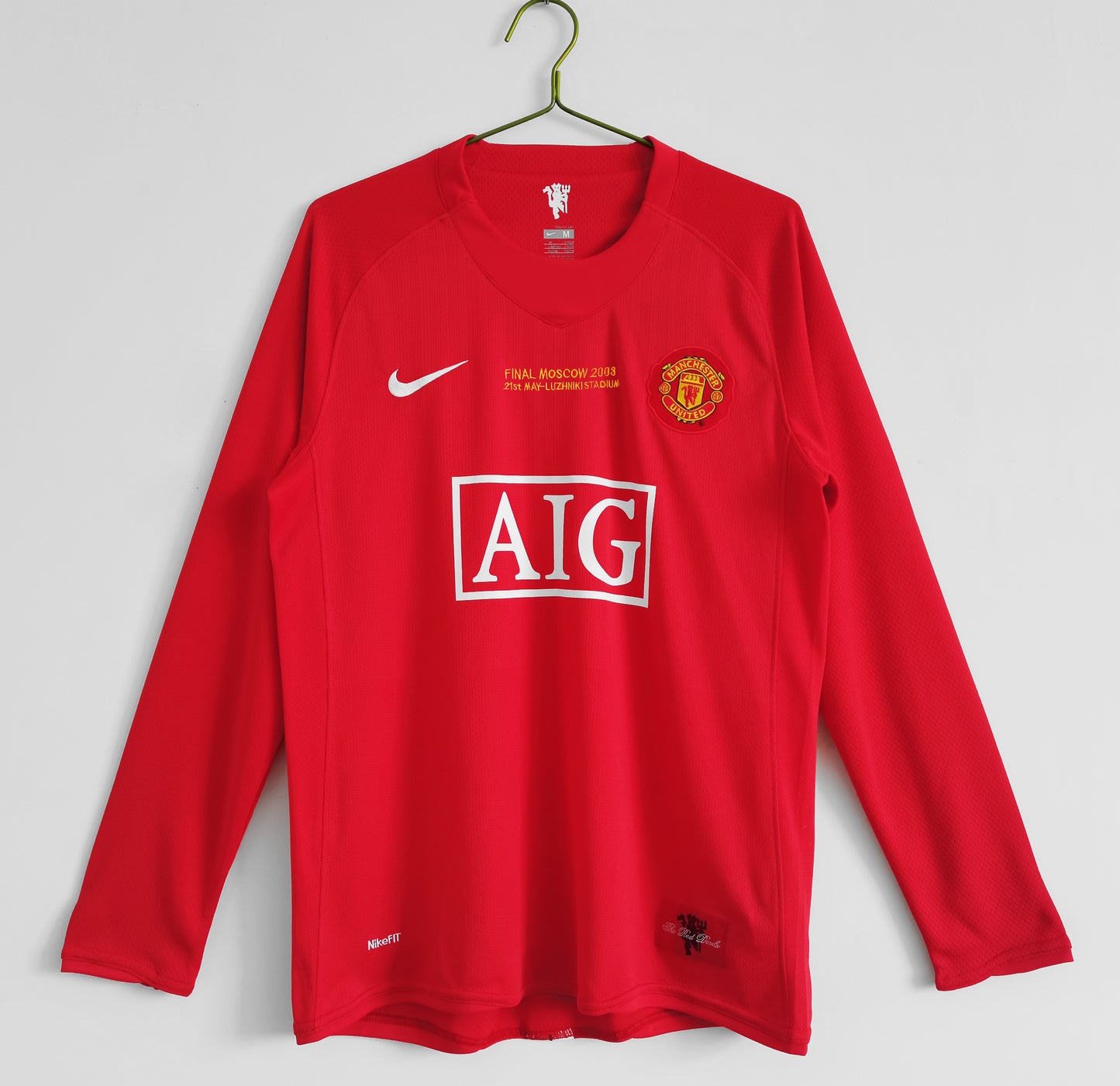 Retro 2007/08 Manchester red long-sleeved jersey